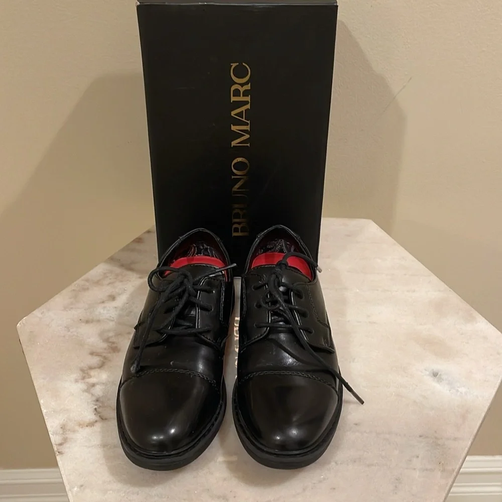 Bruno Marc Boy’s Dress Oxford Formal black shoes